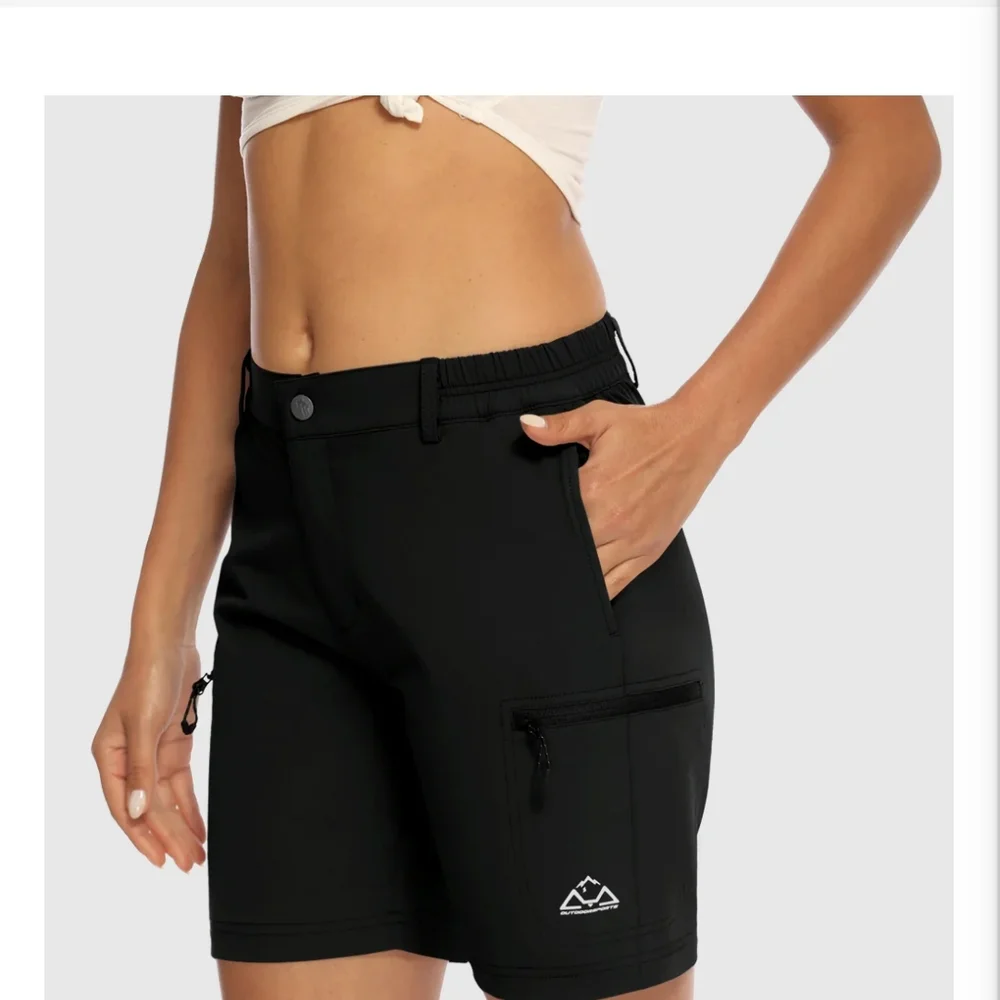 Black Athletic Shorts with Stretchy Fabric for Active Wear - Picture 8 of 8